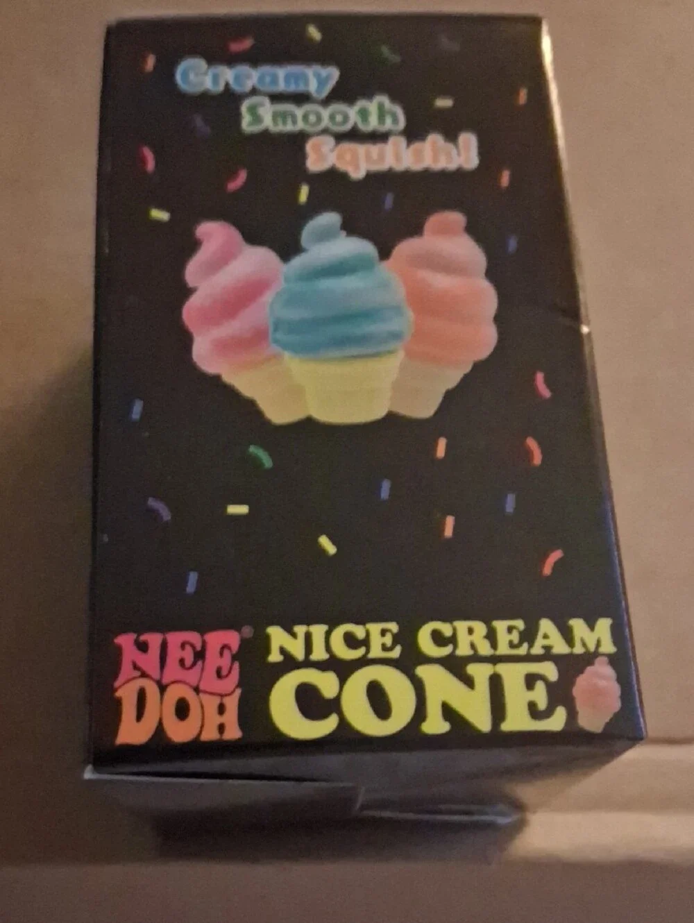 Nee Doh Ice Cream Cone Squishy Toy - Blue & Yellow